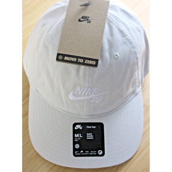 Nike Other - Nike SB Club Men's Unstructured Skate Cap Hat Light Bone White Size M/L NWT